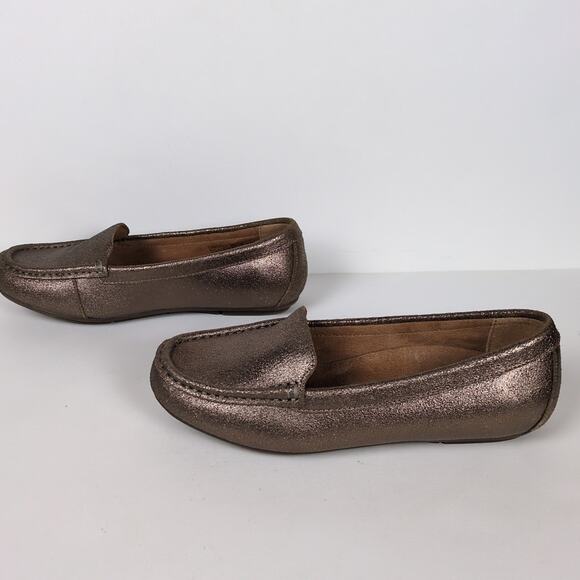 VIONIC Debbie Loafer Metallic Gold Leather Orthotic Comfort Women's 7.5 Wide - Picture 5 of 8